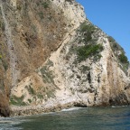 Monterey in fault contact with volcanics, Santra Cruz Island