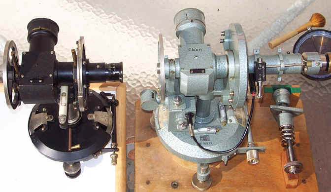 photo comparing Gerlach (left) with Rost theodolite