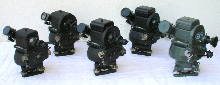 Photo of each of 5 models of Watts Pilot Balloon Theodolite