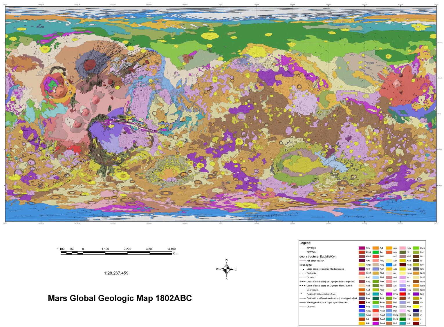 World Geological Map Shapefile The Geography Of Mars