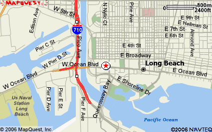 [ Mapquest map of streets around Hilton Hotel ]