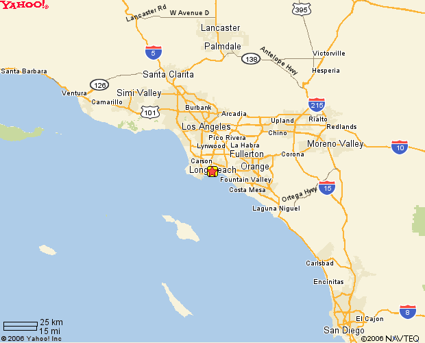 [ Yahoo map of Long Beach showing Hilton Hotel ]