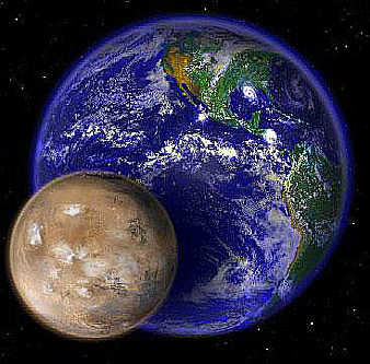 [ size comparison of Earth to Mars ]
