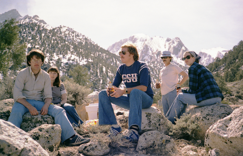 [ Dave and students at Whitney Portal, by Barbara Synder ]