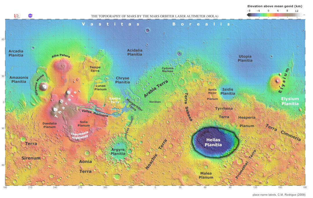 Interactive Map of Mars Regions