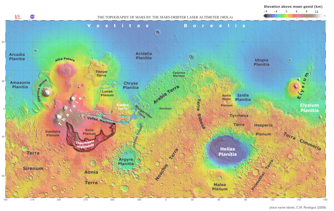 Interactive Map of Mars Regions