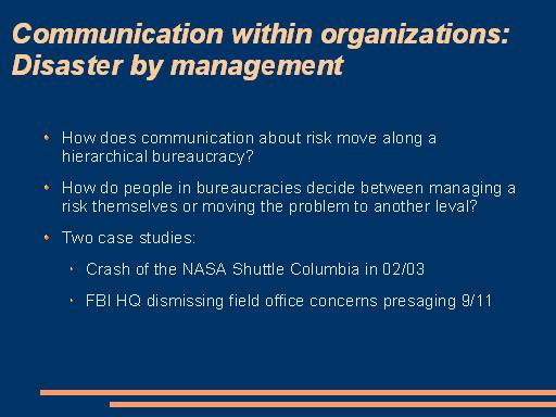 [ slide 13: communication within organizations I ]