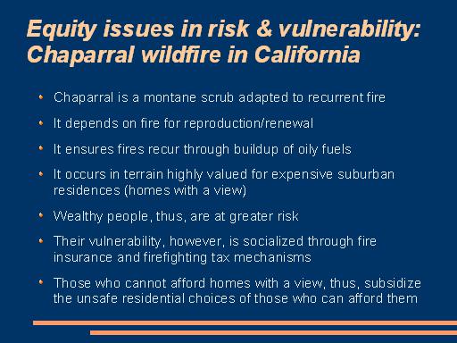 [ slide 4: chaparral wildfire in California ]