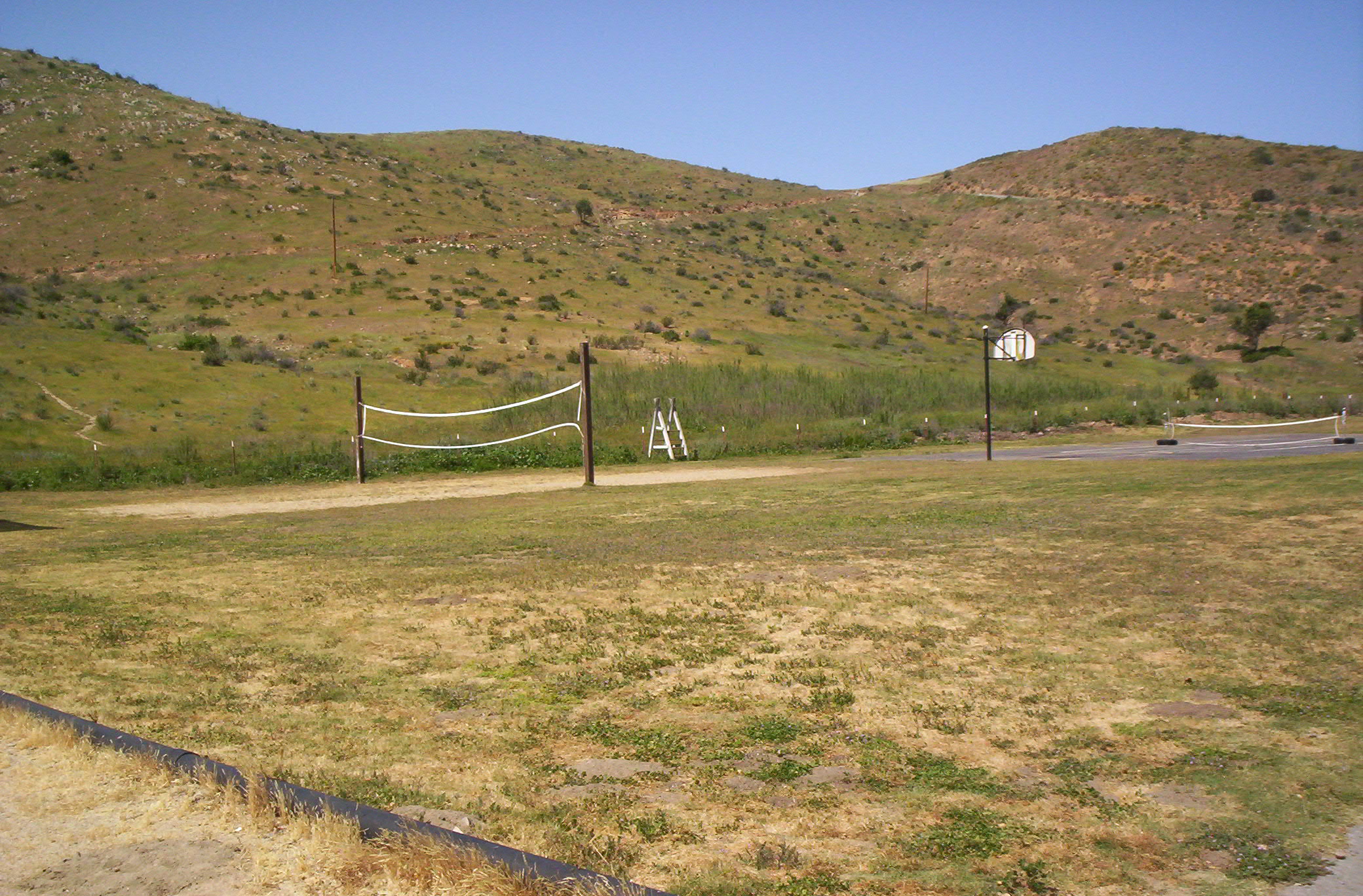 Fields with volleyclub net